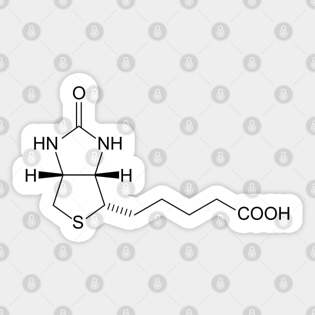 Vitamin B7 Biotin C10H16N2O3S Molecule Sticker by Zeeph